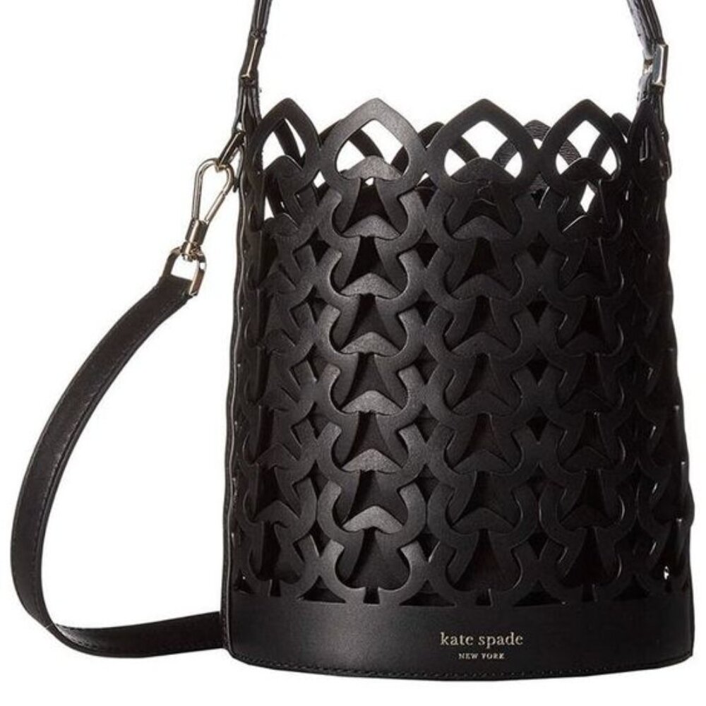 Kate Spade Leather Black Bucket Bag Like New